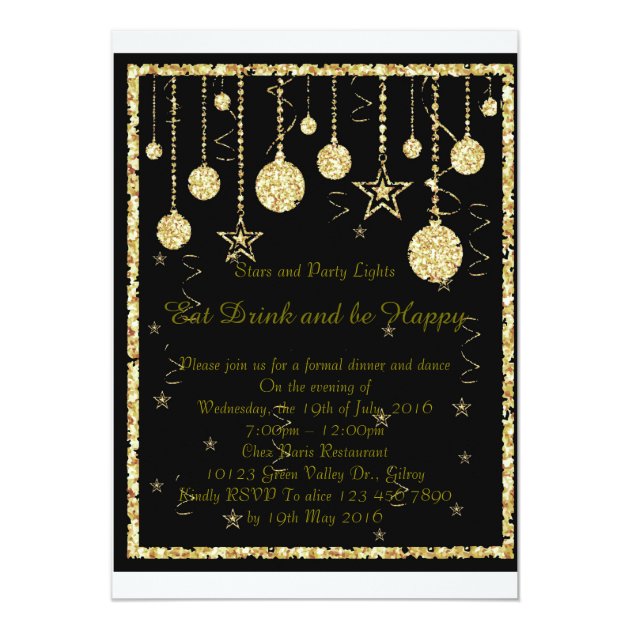 Stars and Party Lights Card