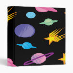 stars and planets on black notebook binder