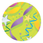 Stars and Streamers Party Stickers