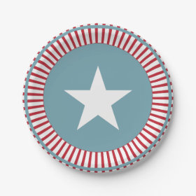 Stars and Stripes 4th of July PartyPaper Plate 7 Inch Paper Plate