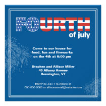 Stars and Stripes and Fireworks Party Invitation