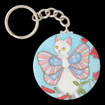 Stars and stripes catterfly keychain