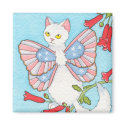 Stars and stripes catterfly square magnet by bmoussart Stars and stripes catterfly square magnet