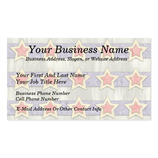 Stars And Stripes Cut Outs Business Cards (front side)