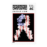 Stars and Stripes Flower Ribbon Postage Stamp