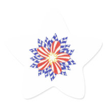 Stars and Stripes Flower Stickers by CherylsArt