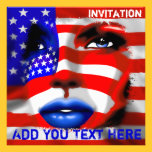 Stars and Stripes Girl's Portrait invitations