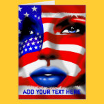 Stars and Stripes Girl's Portrait Greeting Card cards
