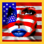 Stars and Stripes Girl's Portrait Poster posters