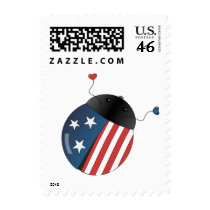 Stars and Stripes Ladybug postage