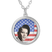 Stars and Stripes Obama 2012 Necklace