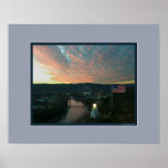 Stars and Stripes Over Frankfort Kentucky Sunset Posters