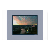Stars and Stripes Overlooking Frankfort Sunset posters