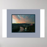 Stars and Stripes Overlooking Frankfort Sunset Posters
