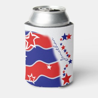 Stars and Stripes Personalized Can Cooler