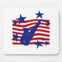 Stars and Stripes Saxophone Mousepad