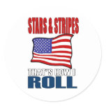stars and stripes round sticker