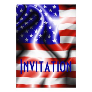 Stars and Stripes USA Flag invitation card