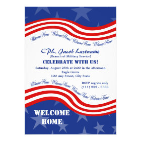 Stars and Stripes Welcome Home Military Invitation