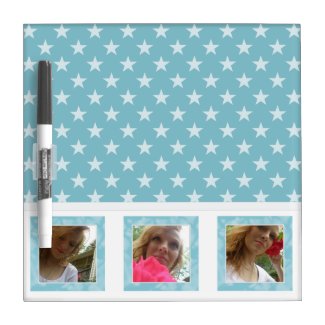 Stars: Blue And White: Picture Dry Erase Board