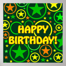 STARS & CIRCLES poster - "Happy Birthday!"