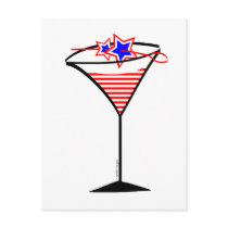 Stars n Stripes Martini Postcard