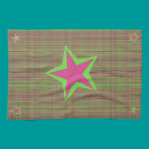 Stars on Plaid baby burp kitchen towels
