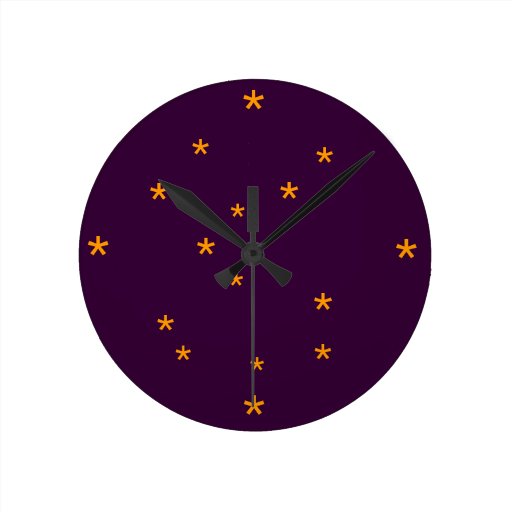 Stars on purple sky clock