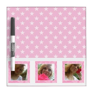 Stars: Pink And White: Picture Dry Erase Board