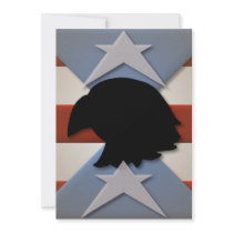Stars Red Blue Flag Eagle Silhouette Announcement