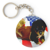 Stars Spangled Puppy Keychains