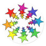 Stars Round Stickers