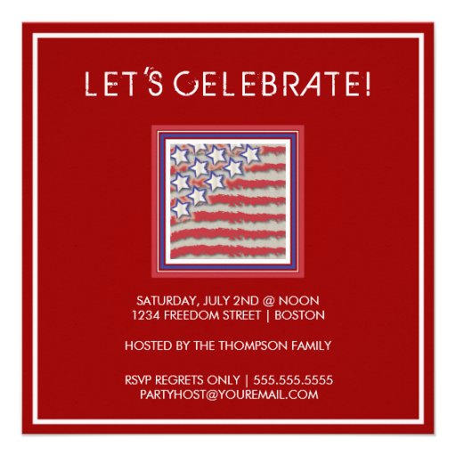 Stars & Stripes 4th of July Party Invitation