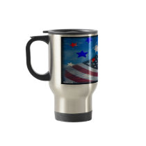 stars stripes American flag stainless travel mug