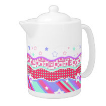 Stars Stripes and Polkadots Pattern teapots