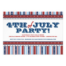 Stars & Stripes Festive 4th of July Party Invitation