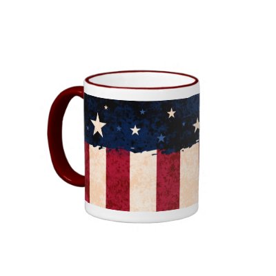 Stars & Stripes Folk Art Style USA Flag Patriotic Mug by LisaMarieDesign