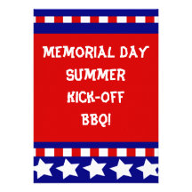 Stars & Stripes Memorial Day July 4 Invitations