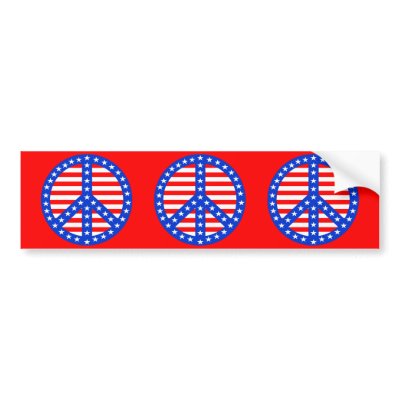Stars & Stripes Peace Sign Bumper Stickers
