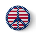 Stars & Stripes Peace Symbol Button button