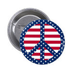 Stars & Stripes Peace Symbol Button