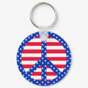 Stars & Stripes Peace Symbol Keychain keychain