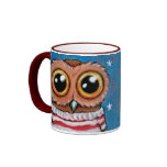 Stars & Stripes Twin Owls Art Mug