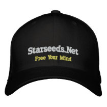 Starseeds.Net Black Cap embroidered hats by StarseedNetwork Starseeds.Net Black Cap embroidered hats