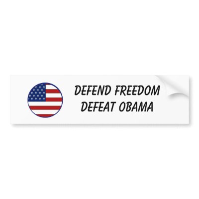 starsnstripesshield, Defend FreedomDefeat Obama Bumper Stickers