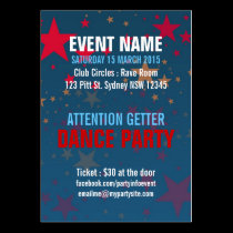 Starstruck Mega Stars Event Party Mini Flyers business cards