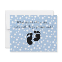 Started With A Kiss Wish Blue Baby Shower Personalized Invitation
