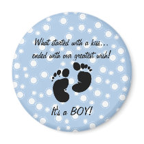 Started With A Kiss Wish Blue Custom Refrigerator Magnet