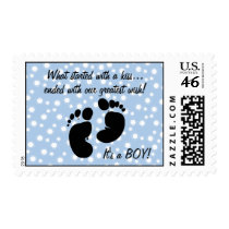 Started With A Kiss Wish Blue Custom Postage