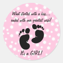 Started With A Kiss Wish Pink Custom Sticker
